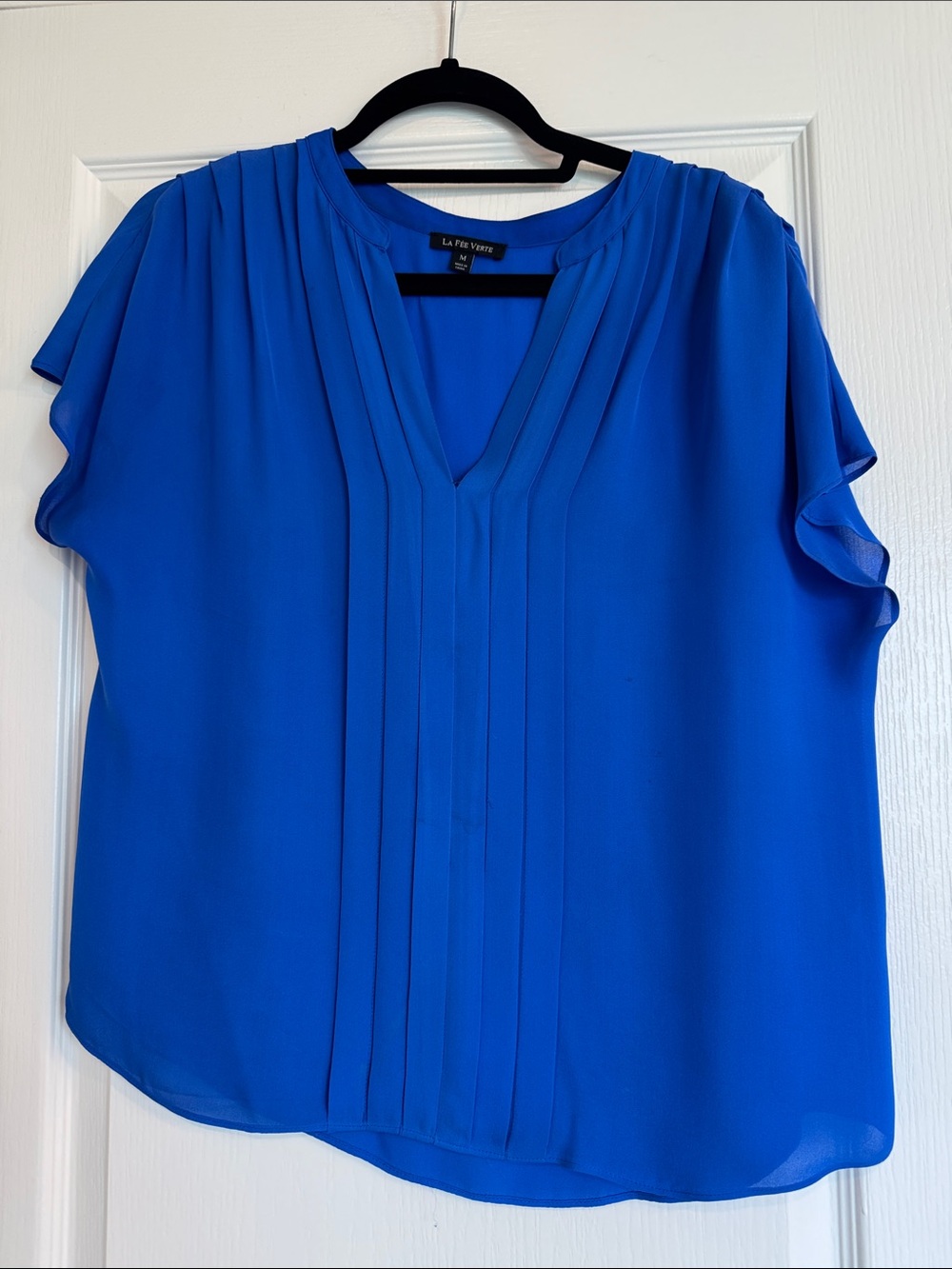 La Fee Verte sheer chiffon cap sleeve blouse